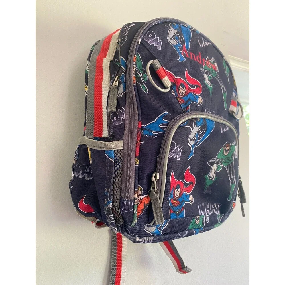 Pottery Barn Kid School backpack Superman Marvel Comic travel sport bag Boy kid